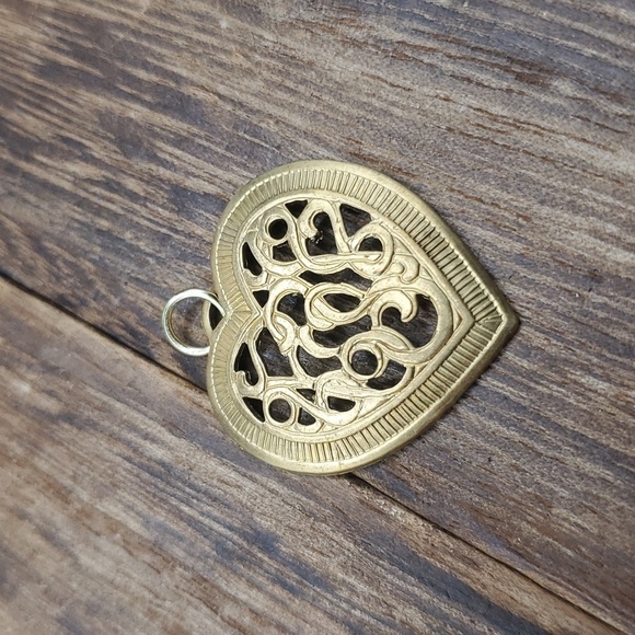 Vermeil openwork regency heart pendant - Picture 1 of 2